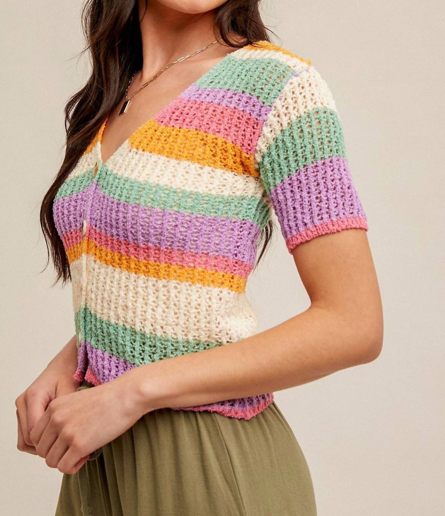 Hem & Thread - Happy Day Short Sleeve Knit Cardigan