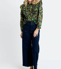 Karlie - Floral Ruffle Button Up Top