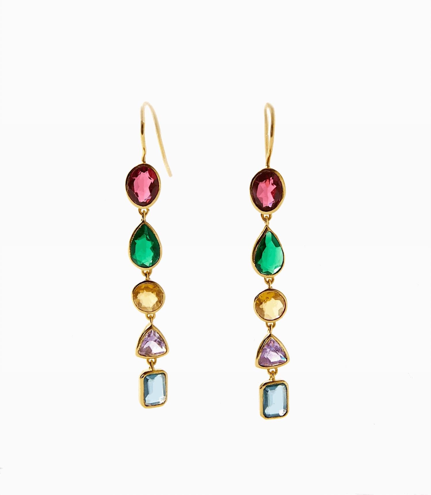 SCHMUCKOO Women's Mixed Gemstone Dangle Earrings in multi - women's jewelry