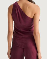 CRESCENT Bethany Top in merlot - women's blouse - alternate view