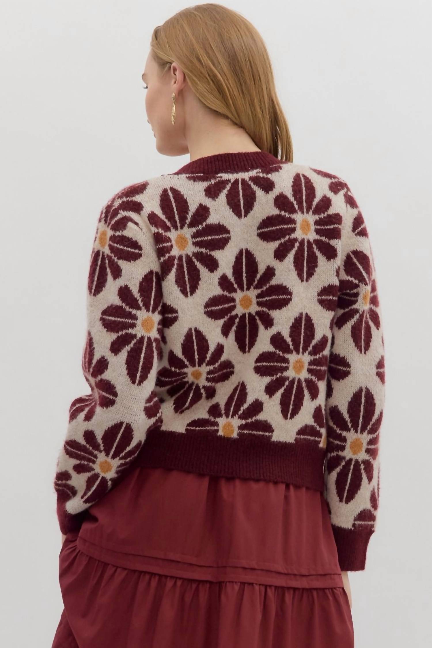 Entro - Floral Knitted Cardigan