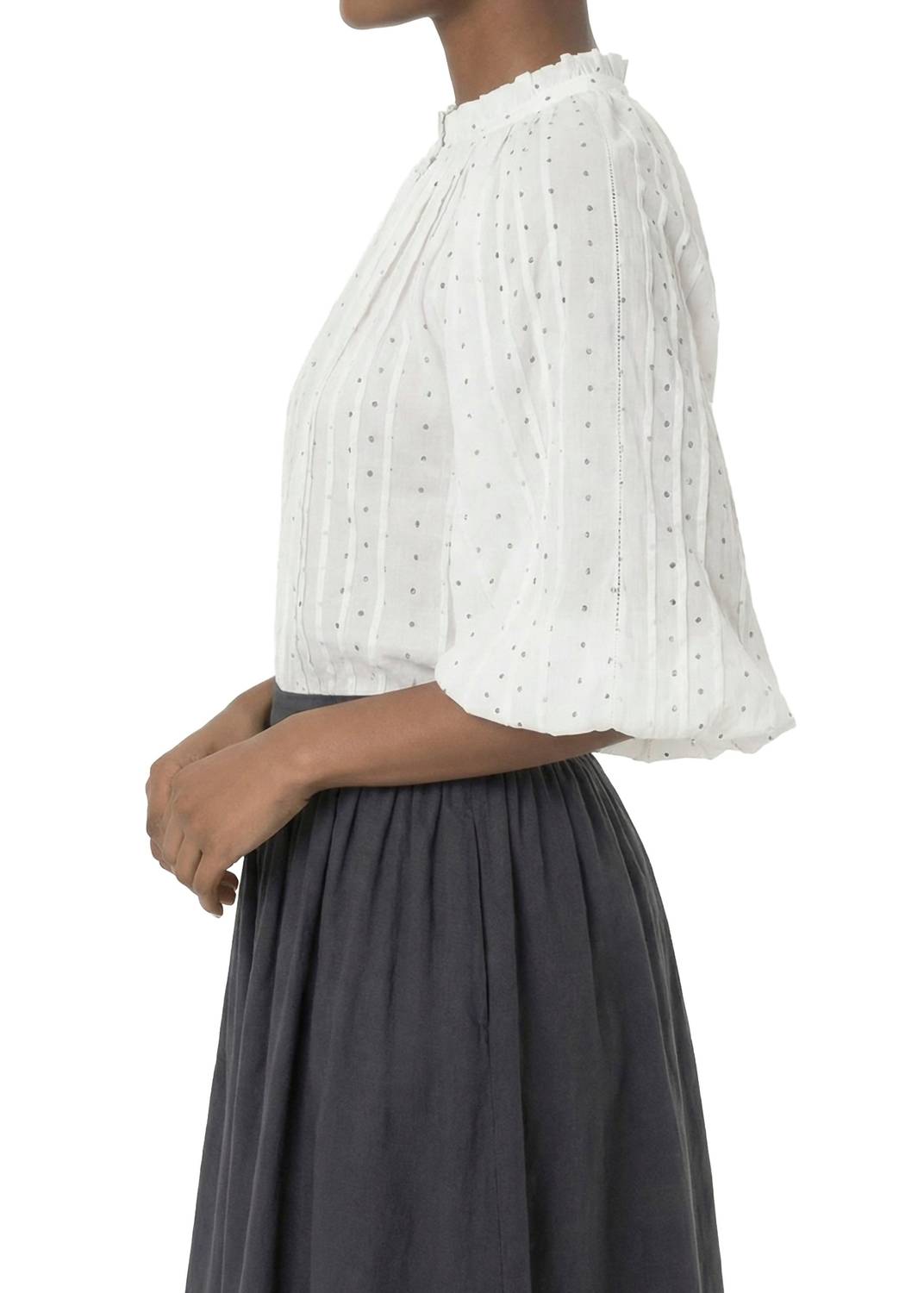 Area Stars Women's Maya Top in white - women's long sleeve top - alternate view