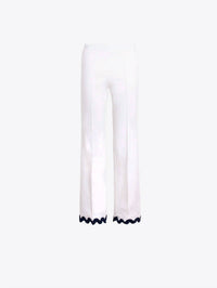 Vilagallo - Straight Leg Trousers Pants With Rick Rack Hem