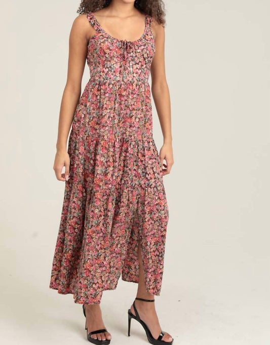 Angie - Lena Tie Back Floral Midi Dress