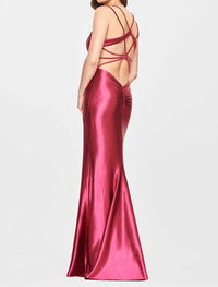 Faviana - Stretch Satin Long Dress
