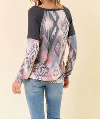 Lovely Melody - Monique Aztec Print Top