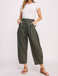 Jade By Jane - High Waist Pleated Baggy Ankle Trousers