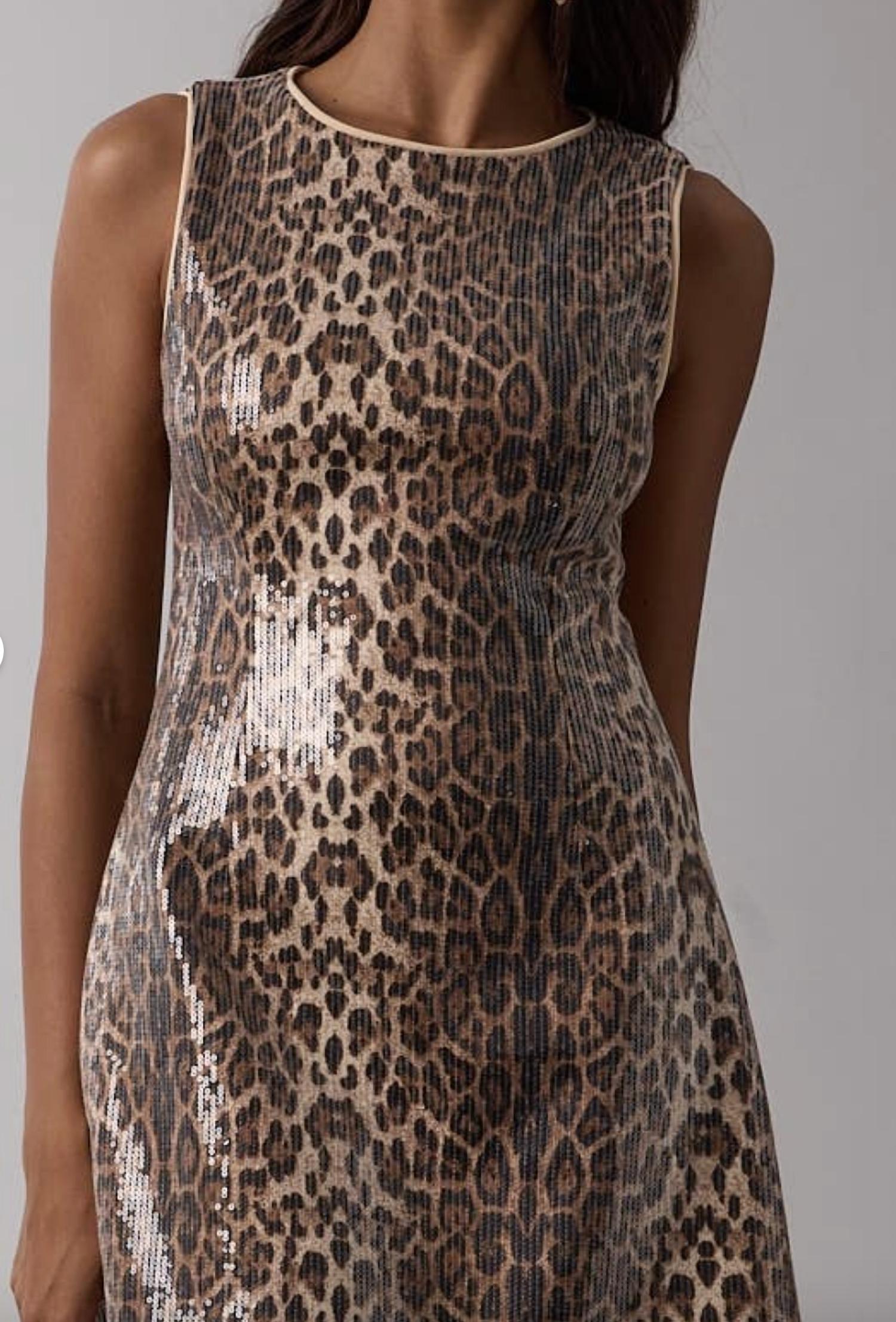 Sky To Moon - Sequin Leopard Mini Dress