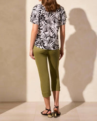 Tribal - Linen Blend Ruffle Sleeve Top