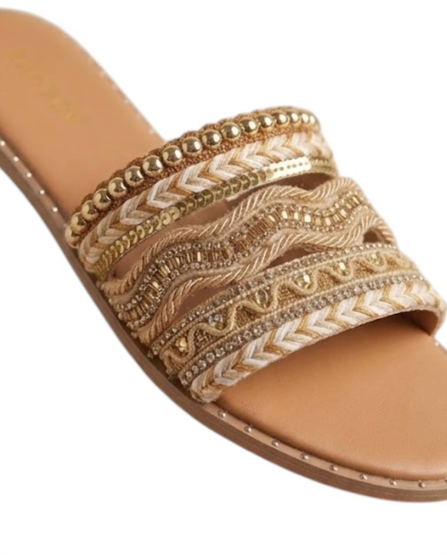 Bamboo Women's Day Out Slides in bronze - women's flats - detail view