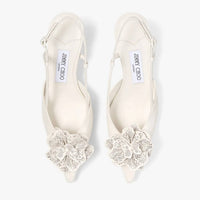 Jimmy Choo - Women's Mimmi Perforated Lace Flower Sling Back Sandals