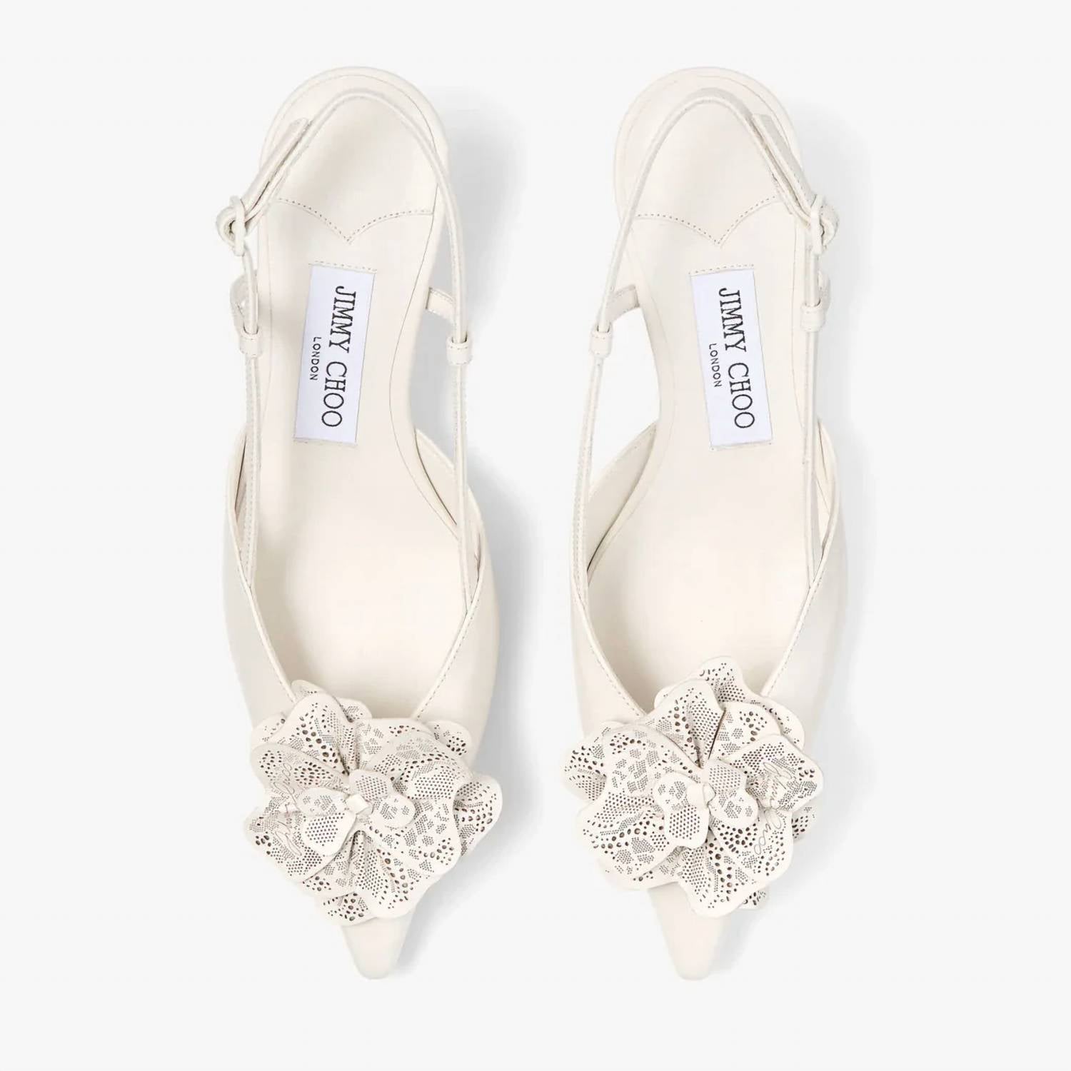 Jimmy Choo - Women's Mimmi Perforated Lace Flower Sling Back Sandals