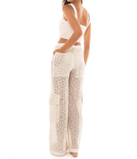 Agua Bendita - Maca Jardim Lace Wide Leg Cover-up Cargo Pants