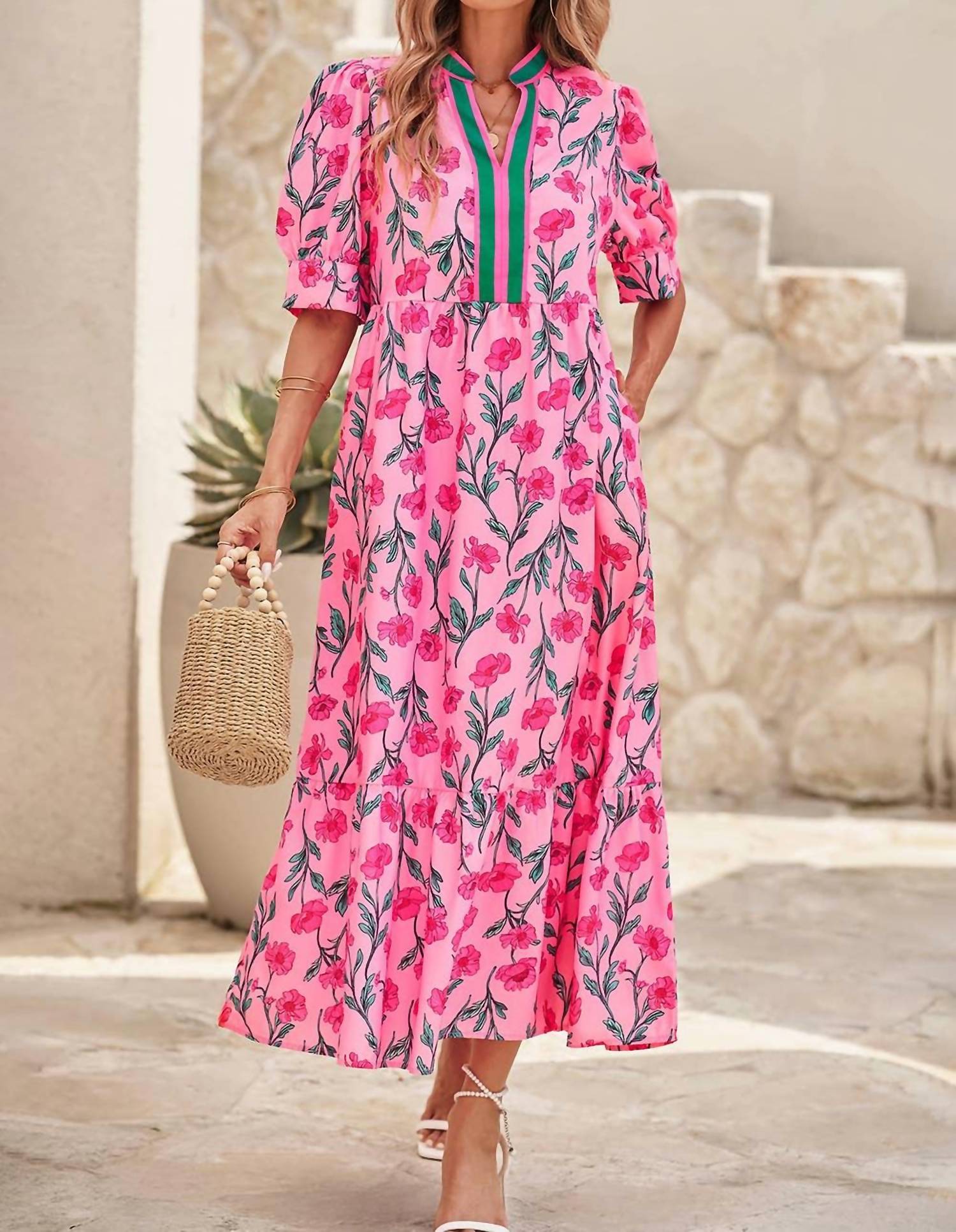 Little Daisy Closet - Floral Print Long Dress
