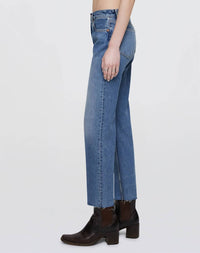 Re/Done - High Rise Stove Pipe Jeans