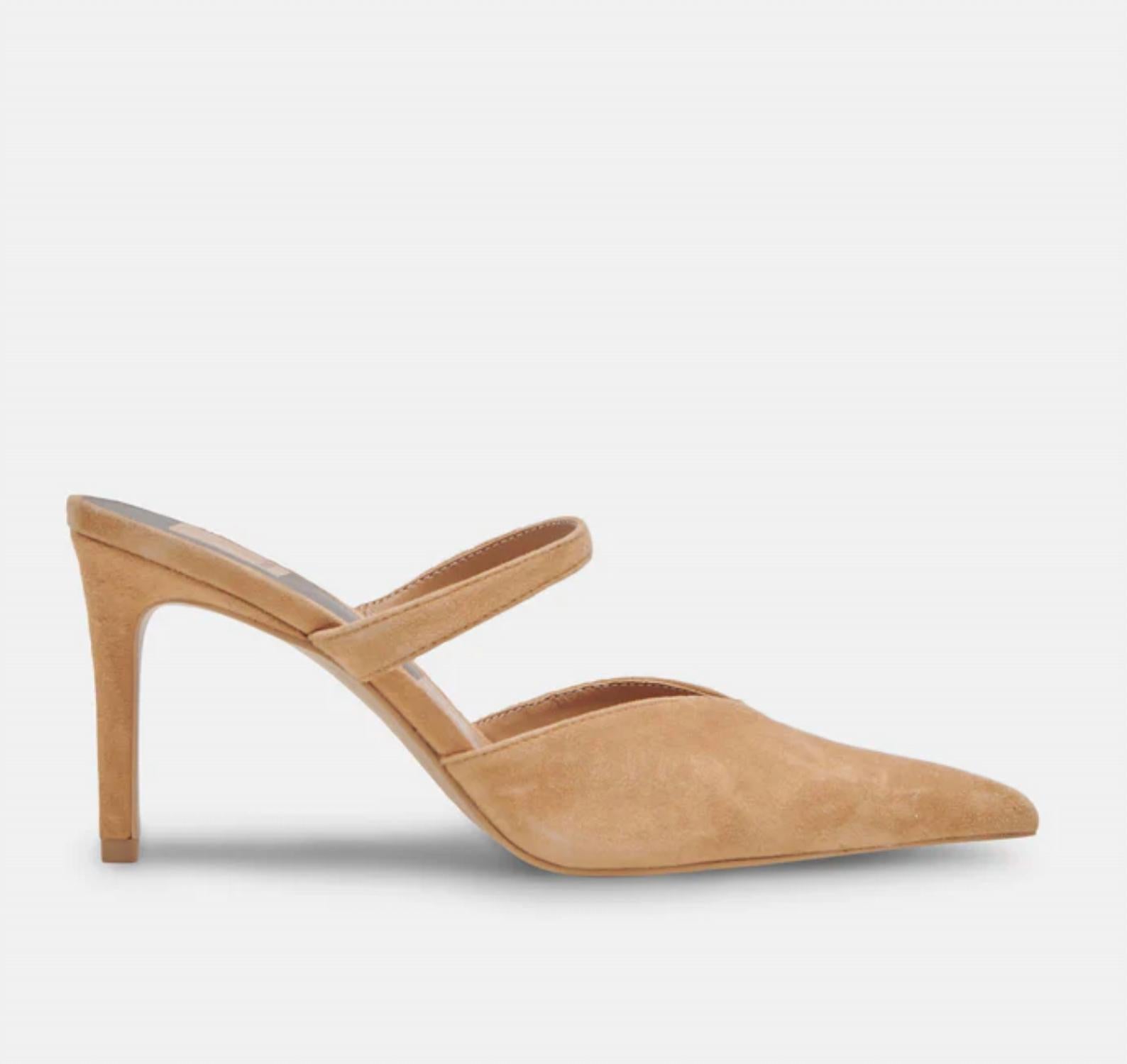 Dolce Vita Women's Kanika Suede Heel in tan - women's heels - detail view