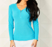 Angel Apparel - Zip V-neck Top