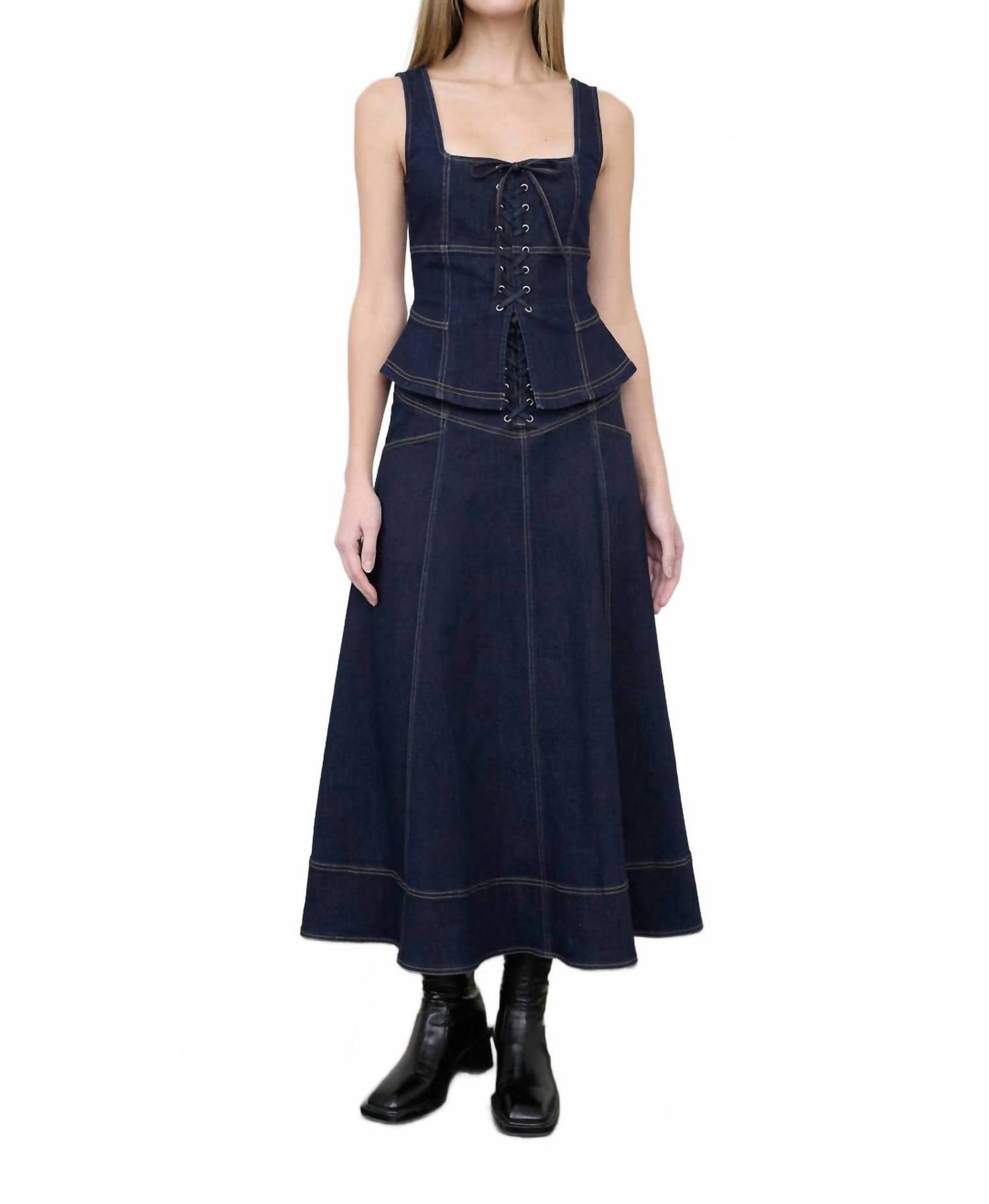 Moon River - Lace-up Detail Corset Top