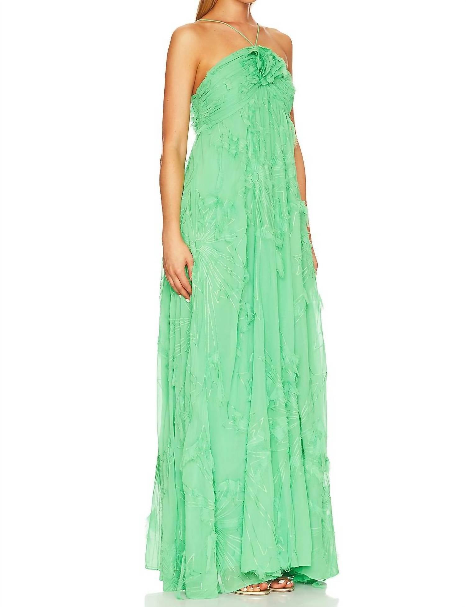 ALEXIS Sole Maxi Dress in emerald - women's dress - alternate view