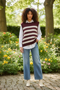 She + Sky - Crewneck Stripe Tank
