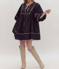 Entro - Multi-color Trim Mini Dress