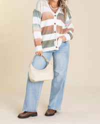 Haptics - Remi Striped Button Down Cardigan