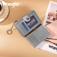 Wrangler - Floral Embossed Bi-fold Wallet with Key Ring