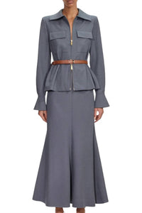 Self-Portrait - Twill Midi Dress