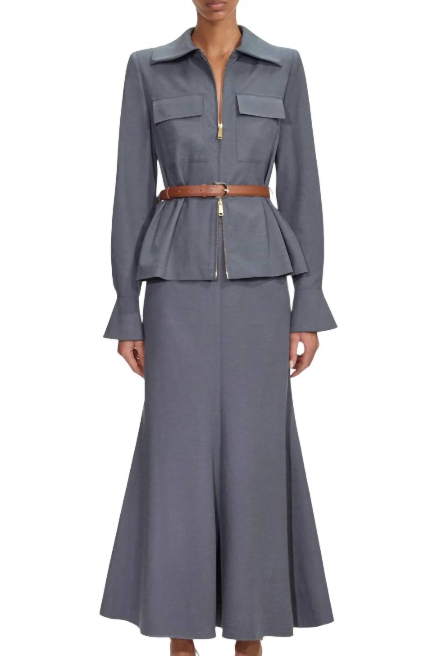 Self-Portrait - Twill Midi Dress