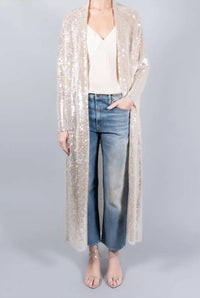 forte forte Liquid Sequin Dustcoat in pink - women's jacket