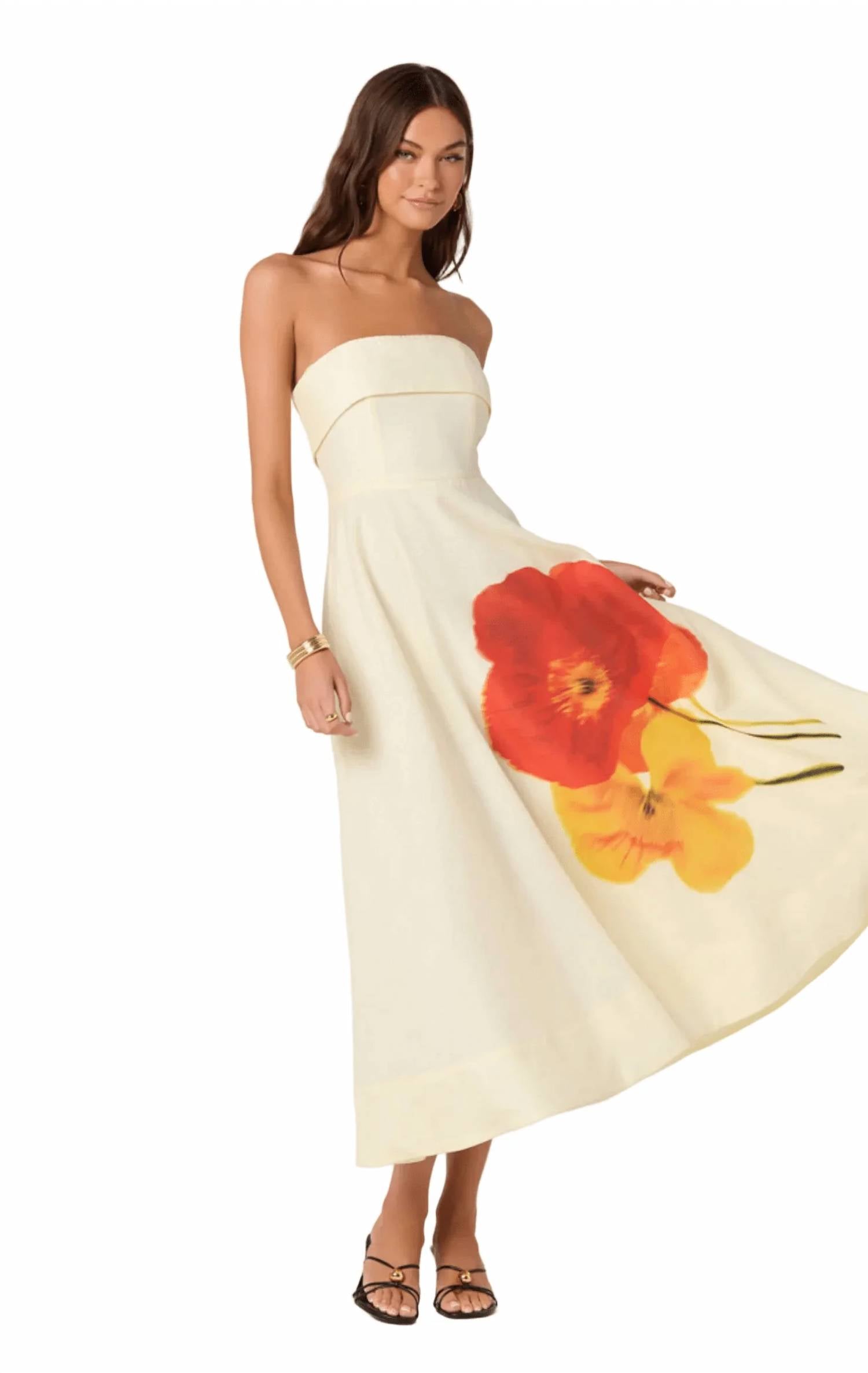 Astr - Ximena Strapless Midi Dress