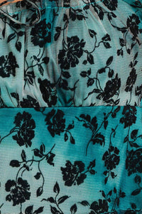 Le Lis - Long Sleeve Square Neck Floral Flocking Top