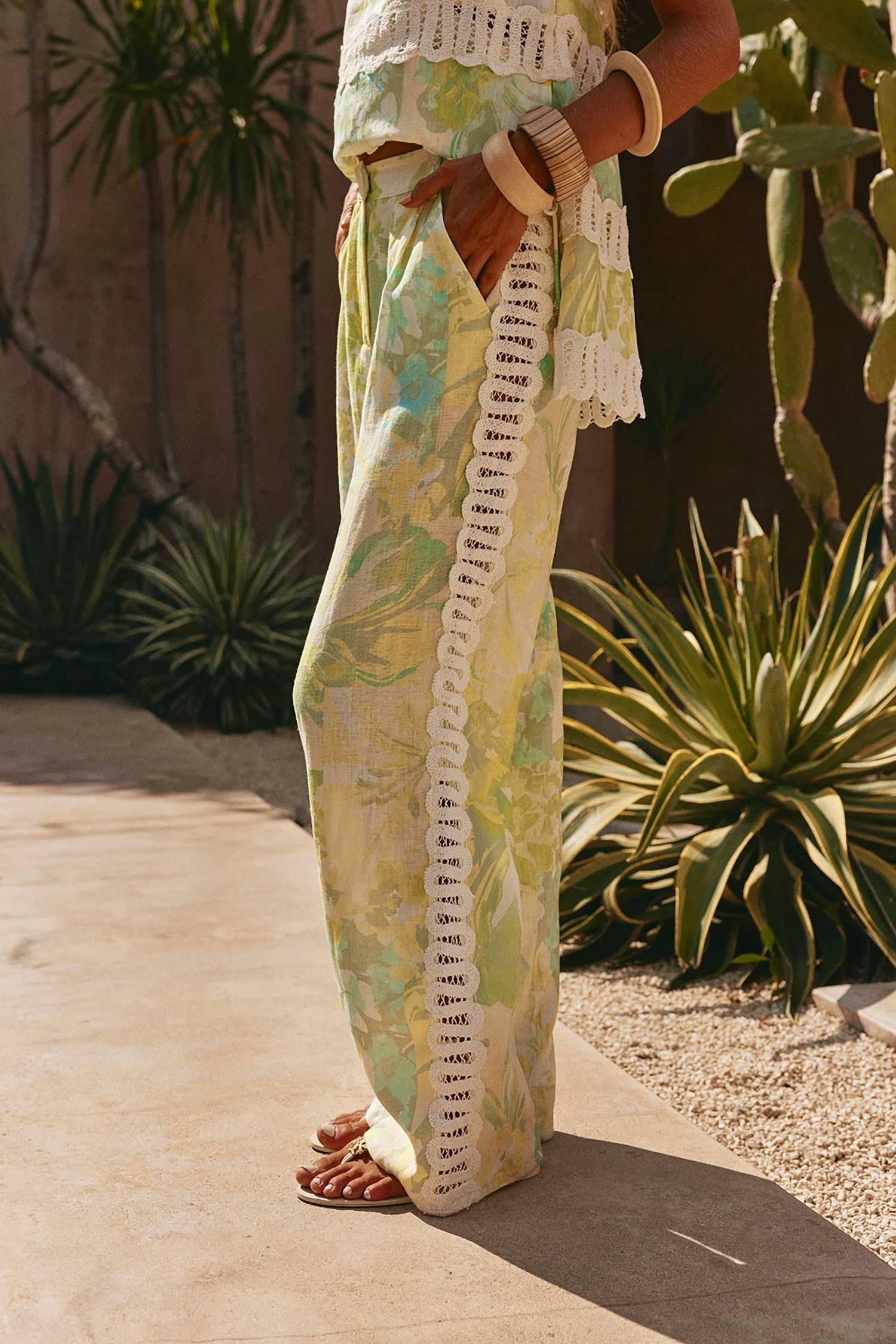 Sundayup - Tropical Lace Two-Piece Set