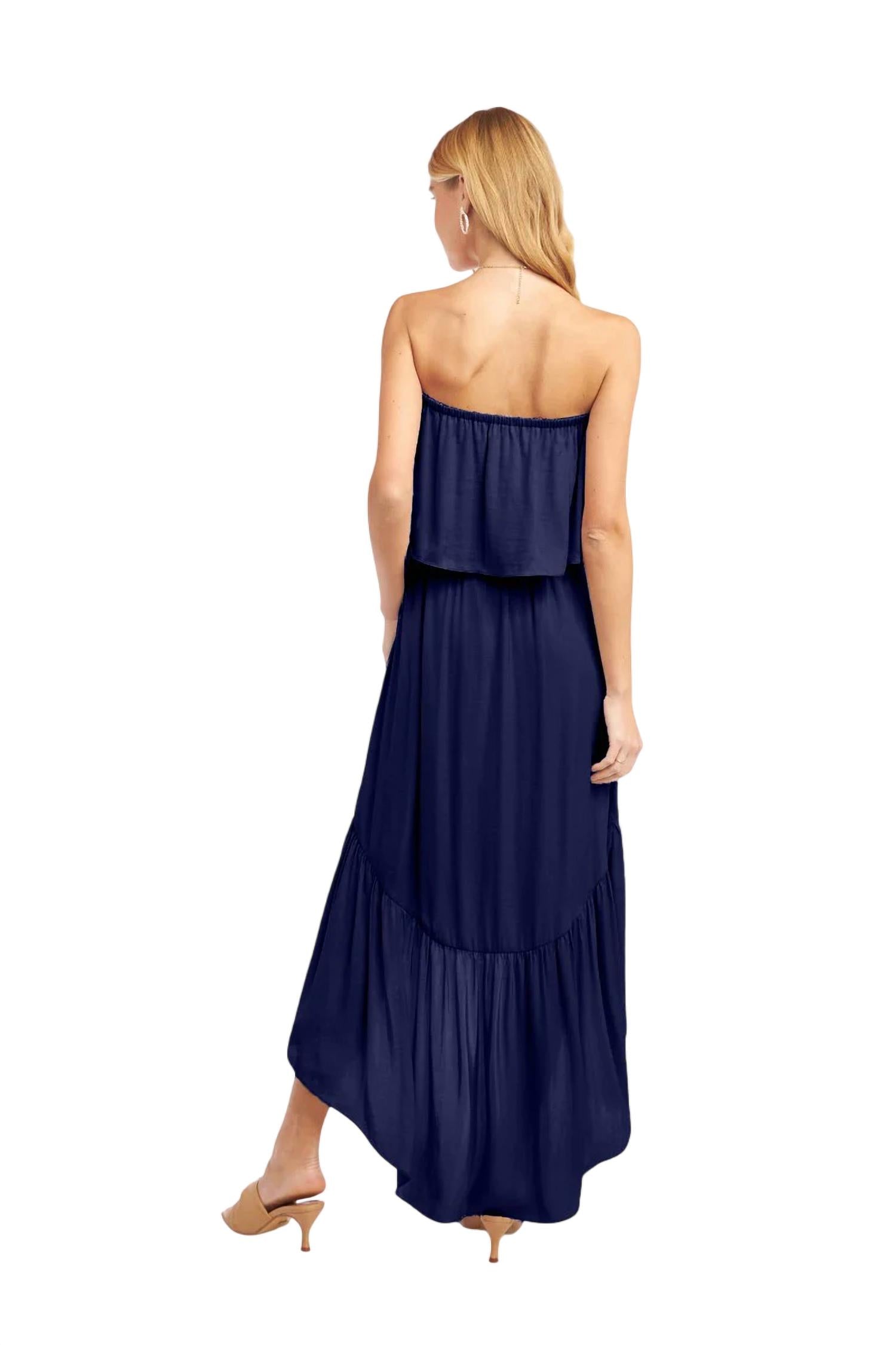 Naked Zebra - Reece Maxi High Low Tube Dress
