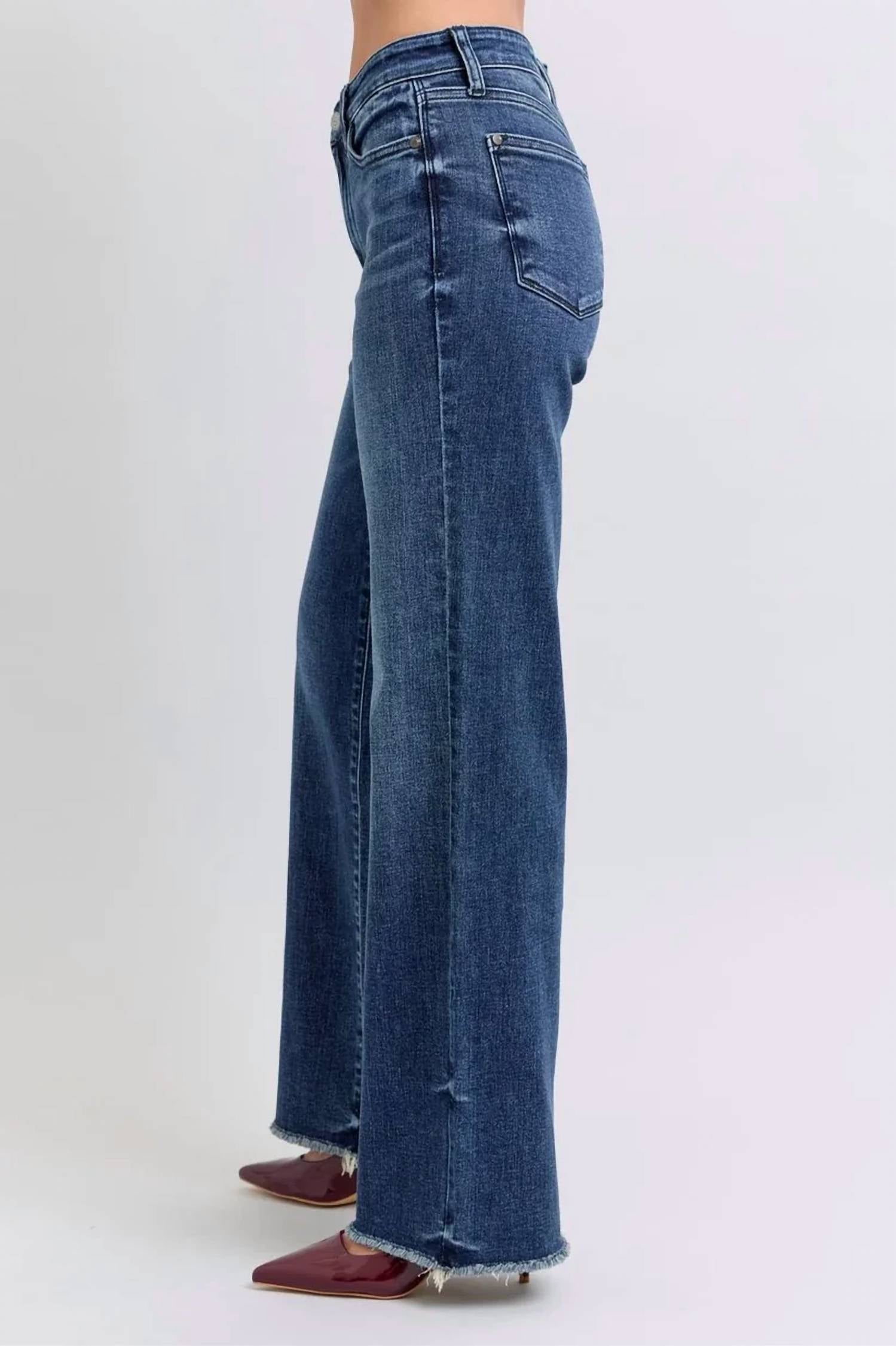 Judy Blue - Mid Rise Wide Leg Denim Jeans