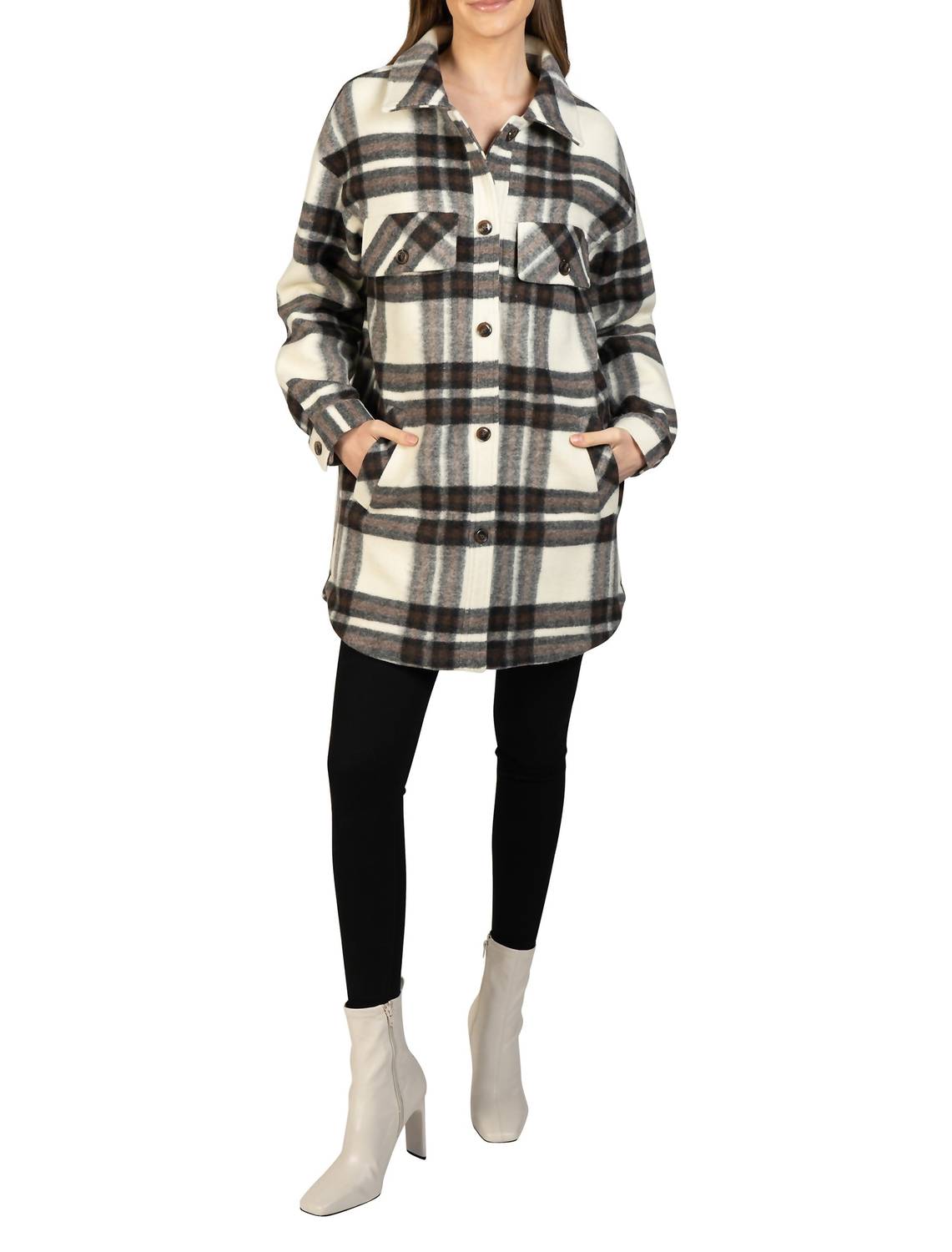 Love Token - Lightweight Plaid Shacket