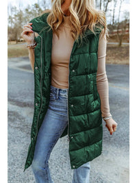 Pretty Bash - Gloria Zip Up Quilted Long Vest Coat