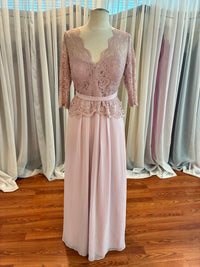Jenny Packham - Women's Lace Peplum Maxi Gown