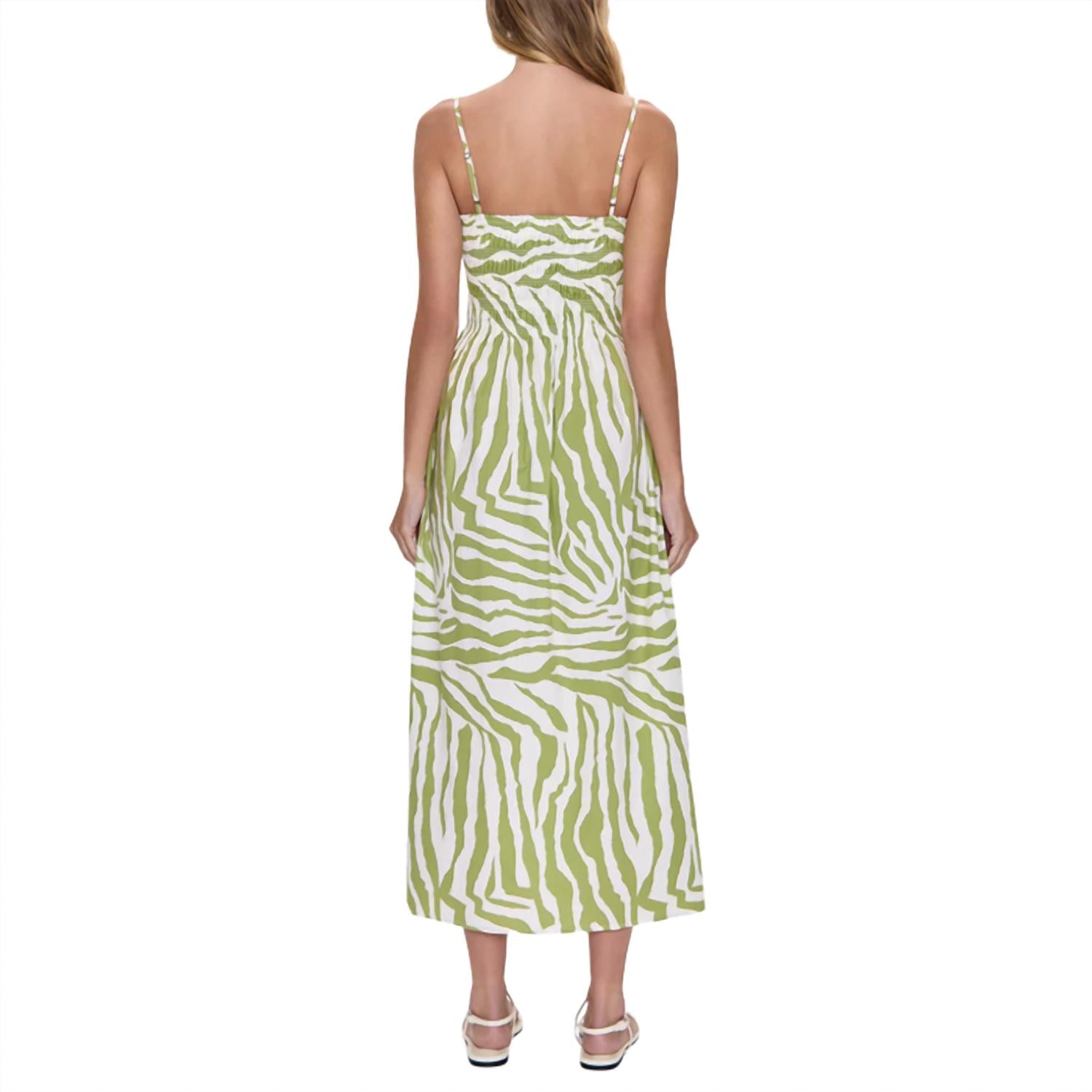 PISTOLA Bianca Shirred Bodice Dress in safari lime - women's dress - alternate view