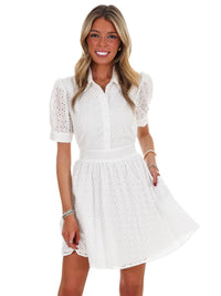 In February - Keep It Sweet Eyelet Mini Dress