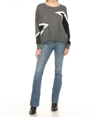 Planet By Lauren G. - Miini Triangle Crewneck Sweater