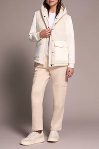 Tribal - Quilted-Front Combo Puffer Jacket