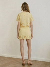 Lena - Eyelet Embroidery Mini Skirt