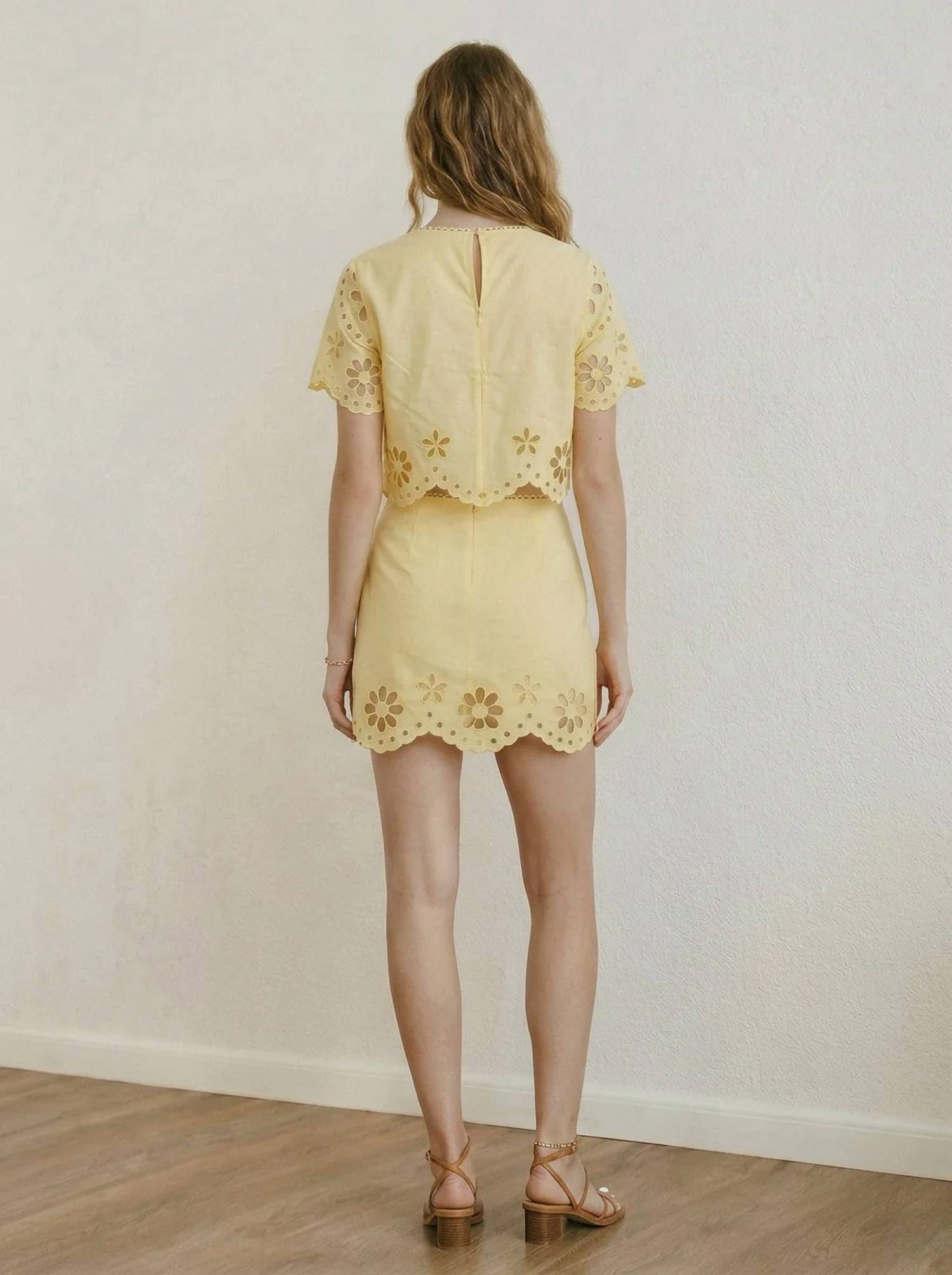 Lena - Eyelet Embroidery Mini Skirt