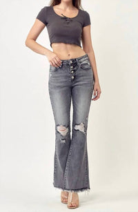 Risen - Mid Rise Flare Jeans