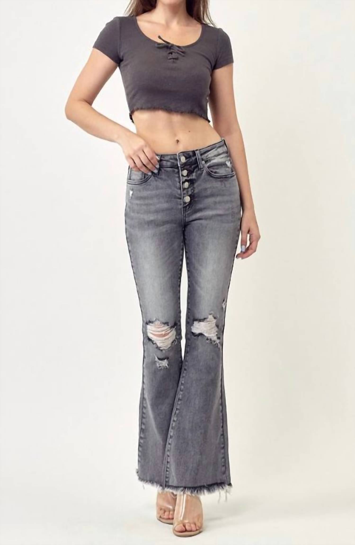Risen - Mid Rise Flare Jeans