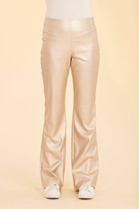 Dolce Cabo - Metallic Faux Leather Flare Leggings