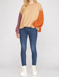 She + Sky - Blocked Knit Pullover