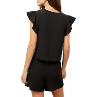 Rails Women's Miley Sleeveless Top in black - women's blouse - detail view