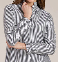 Tyler Boe - Kelsey Ruffle Collar Striped Shirt